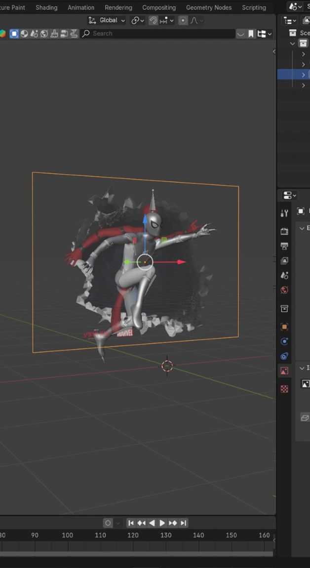 Travail de mise en scène 3D dans Blender