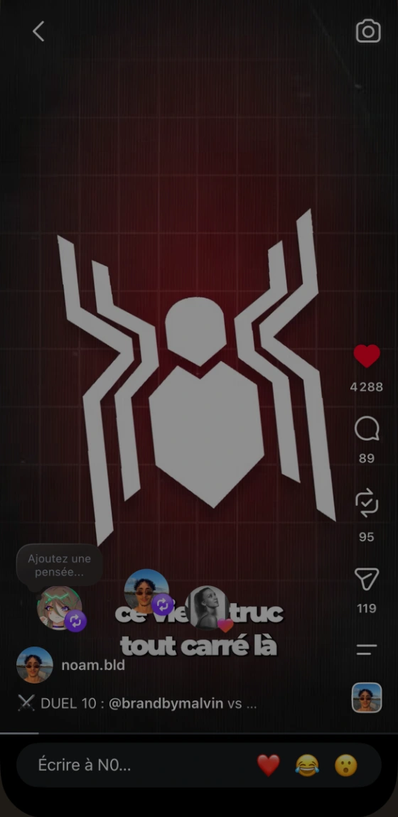 Aperçu du Reel Instagram consacré à la refonte du logo Spider-Man